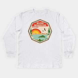 River Reservoir Arizona Colorful Scene Kids Long Sleeve T-Shirt